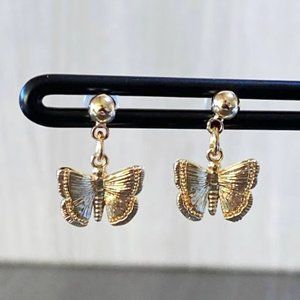 Gold-Plated Butterfly Earrings